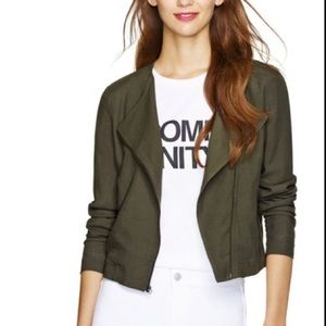 Aritzia Talula Olive Green Soft Knit Moto Zip Jacket Size 6